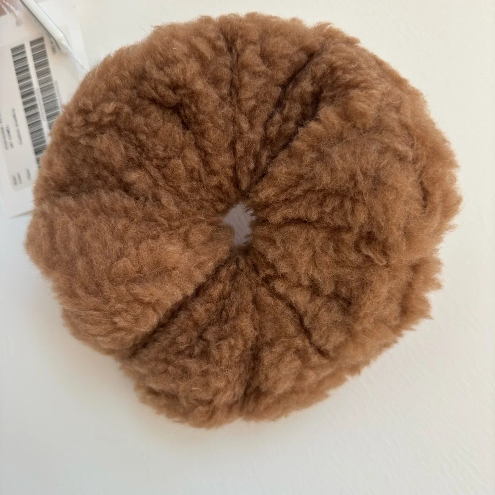 MaxMara Brown Faux Shearling Hair Scrunchie